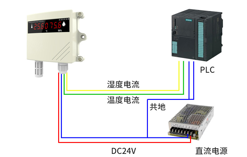米科MIK-TH800壁挂式温湿度变送器产品接线图